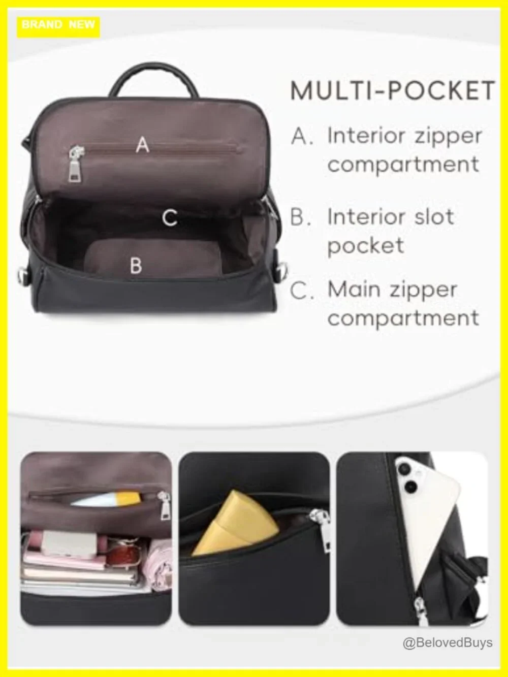 Women's PU Leather Anti-theft Fashion Travel Backpack Purse Shoulder Bag